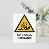 Carte Postale Avertissement de substance corrosive, Chimique Cau (Debout devant)