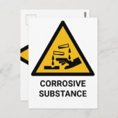 Carte Postale Avertissement de substance corrosive, Chimique Cau (Devant / Derrière)