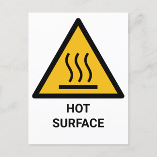 Carte Postale Avertissement de surface chaude, prudence à la cha