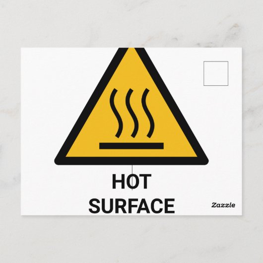 Carte Postale Avertissement de surface chaude, prudence à la cha (Dos)