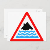 Carte Postale Avertissement d'inondation grave (Devant / Derrière)