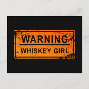 Carte Postale Avertissement - fille de whiskey