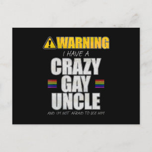 Carte Postale Avertissement J'ai un oncle gay fou