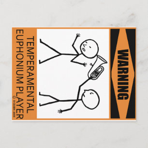 Carte Postale Avertissement Joueur euphonique Temperamental