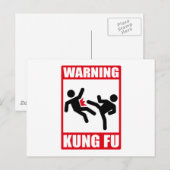 Carte Postale avertissement kung fu (Devant / Derrière)