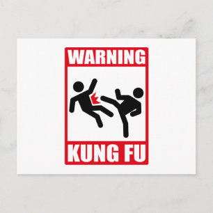 Carte Postale avertissement kung fu