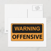 Carte Postale Avertissement Offensif (Devant / Derrière)