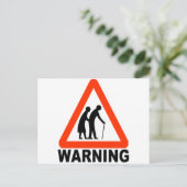 Carte Postale Avertissement - Passage à niveau des personnes âgé (Debout devant)