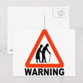 Carte Postale Avertissement - Passage à niveau des personnes âgé (Devant / Derrière)