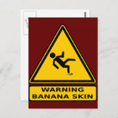 Carte Postale AVERTISSEMENT : Peau de banane (Devant / Derrière)