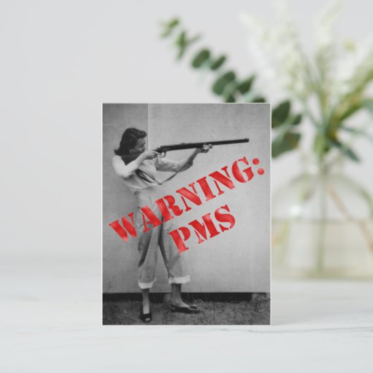 CARTE POSTALE AVERTISSEMENT : PMS (Debout devant)