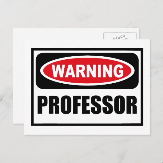 Carte postale Avertissement PROFESSEUR (Devant / Derrière)