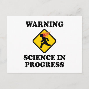Carte Postale Avertissement Science en cours Signal - Funny Scie