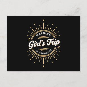 Carte Postale Avertissement Voyage de Filles en Cours Vacances d