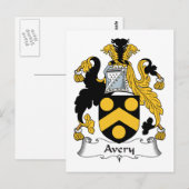 Carte Postale Avery Family Crest (Devant / Derrière)