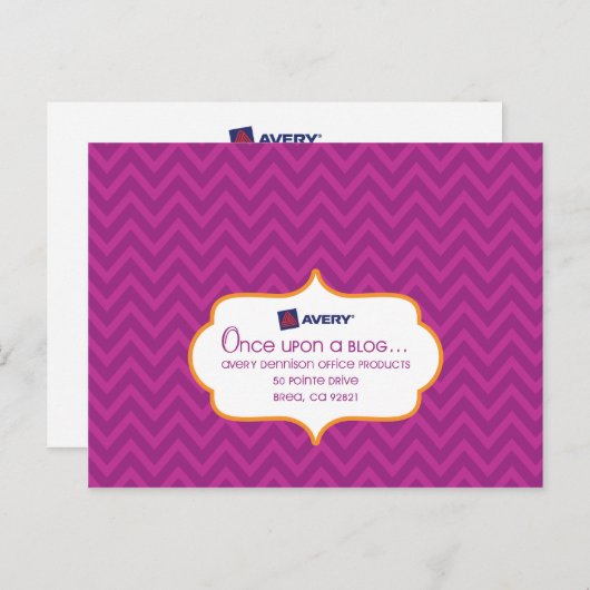 Carte postale Avery SocialLuxe (Devant / Derrière)