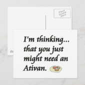 Carte Postale Avez-vous besoin d'un Ativan ? (Devant / Derrière)