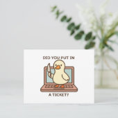 Carte Postale Avez-vous mis un ticket ? Canard (Debout devant)