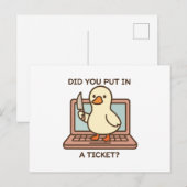 Carte Postale Avez-vous mis un ticket ? Canard (Devant / Derrière)