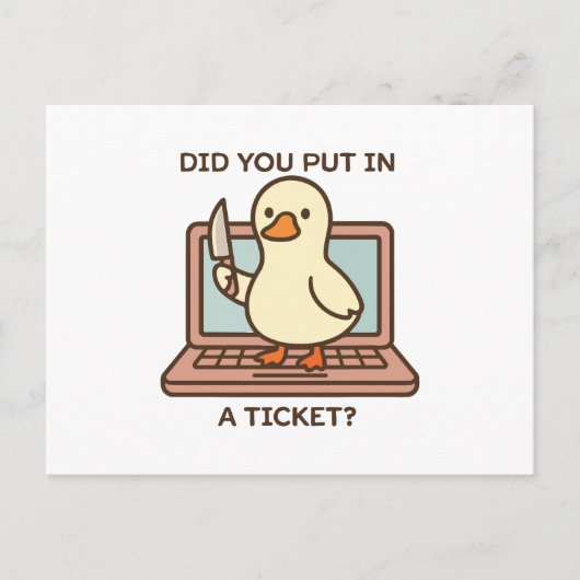 Carte Postale Avez-vous mis un ticket ? Canard (Devant)