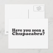 Carte Postale Avez-Vous Vu Un Chupacabra ? (Devant / Derrière)