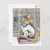 Carte postale: Aviation pour chats (Devant / Derrière)