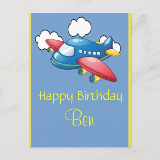 Carte Postale Avion 1er anniversaire (Devant)