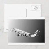 Carte Postale avion à réaction jumbo avion vol (Devant / Derrière)