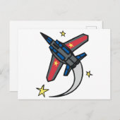 Carte Postale Avion à réaction volant (Devant / Derrière)