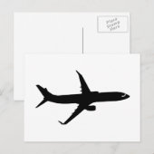 Carte Postale Avion Avion de ligne Vol noir Personnaliser Couleu (Devant / Derrière)