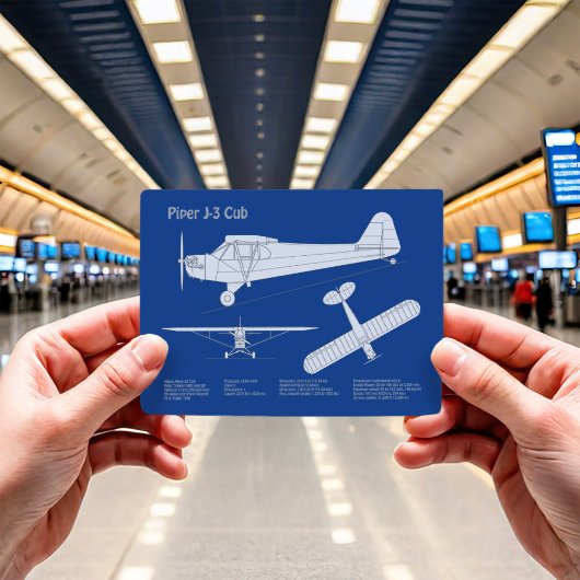 Carte Postale Avion Cub - Plan directeur de l'avion ABD