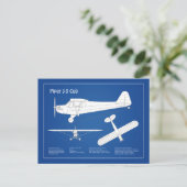 Carte Postale Avion Cub - Plan directeur de l'avion ABD (Debout devant)