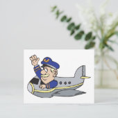 Carte Postale Avion de bande dessinée (Debout devant)