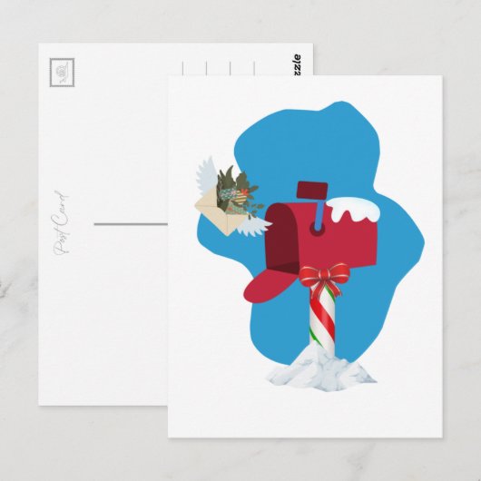 Carte Postale Avion de boîte aux lettres d'hiver (Devant / Derrière)