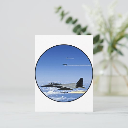 Carte Postale Avion de chasse (Debout devant)