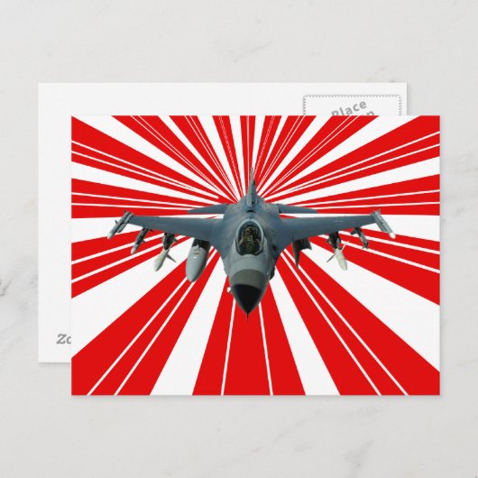 Carte Postale Avion de chasse (Devant / Derrière)