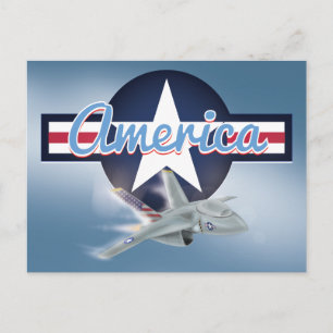 Carte Postale Avion de chasse Amérique Force aérienne