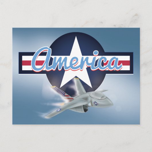 Carte Postale Avion de chasse Amérique Force aérienne (Devant)