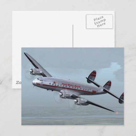 CARTE POSTALE AVION DE CONSTELLATION (Devant / Derrière)