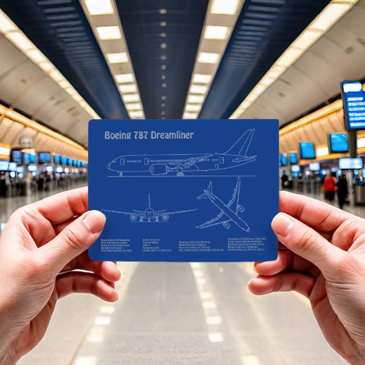 Carte Postale Avion de ligne 787 - Plans de dessin du plan direc