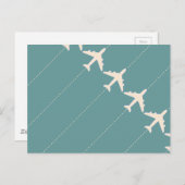 Carte Postale avion de voyage avec ligne pointillée (Devant / Derrière)