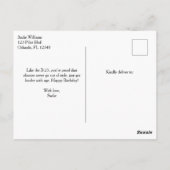 Carte Postale Avion d'époque B-25 Mitchell Bomber Anniversaire (Dos)