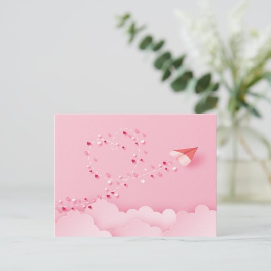 Carte Postale Avion en papier découpé (Debout devant)