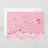 Carte Postale Avion en papier découpé (Devant / Derrière)