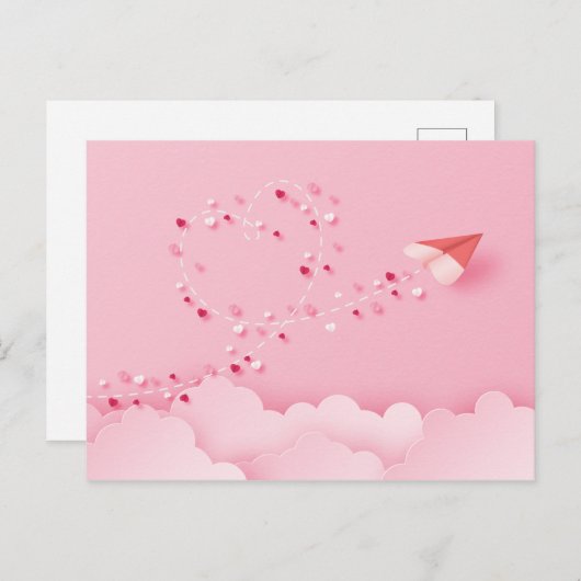 Carte Postale Avion en papier découpé (Devant / Derrière)