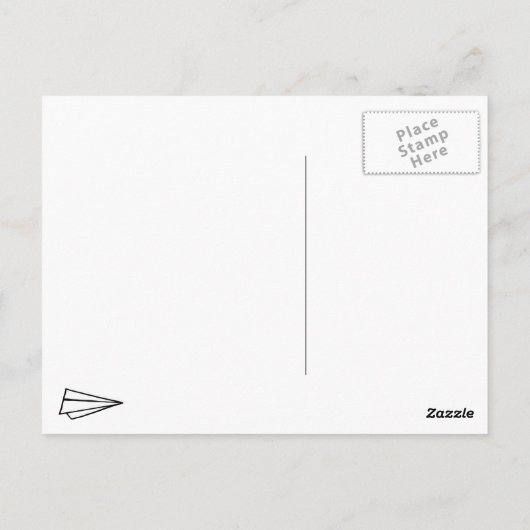 Carte Postale avion en papier simple (Dos)