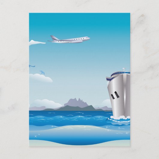 Carte Postale Avion et navire 2 (Devant)