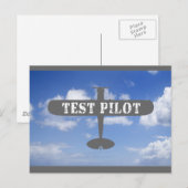 Carte Postale Avion et pilote d'essai (Devant / Derrière)