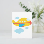 Carte Postale Avion Jaune de dessin (Debout devant)
