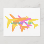 Carte Postale Avion Mode Orange Jaune Rose Voyage (Devant)